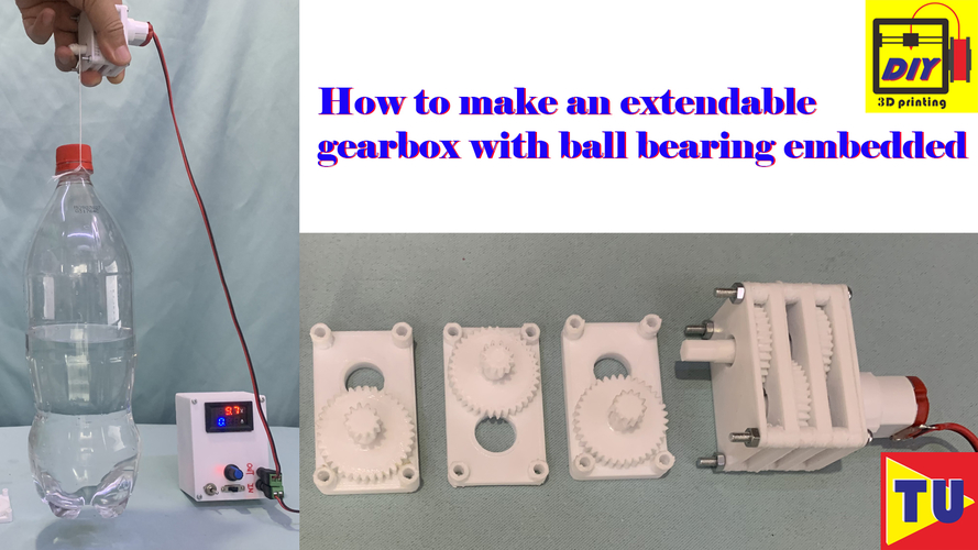 extendable gearbox with ball bearing embedded 3D Print 382089