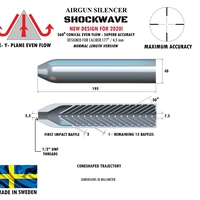 Small SILENCER SHOCKWAVE 195 mm .177" / 4,5 mm 3D Printing 382120