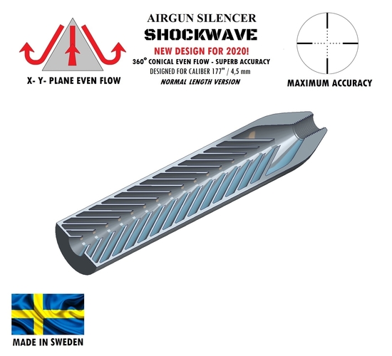 SILENCER SHOCKWAVE 195 mm .177" / 4,5 mm 3D Print 382121