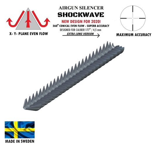 SILENCER SHOCKWAVE 295 mm .177" / 4,5 mm 3D Print 382130