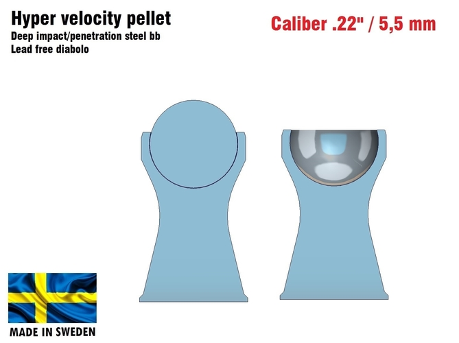 Hyper velocity pellet .22" / 5,5 mm 3D Print 382265