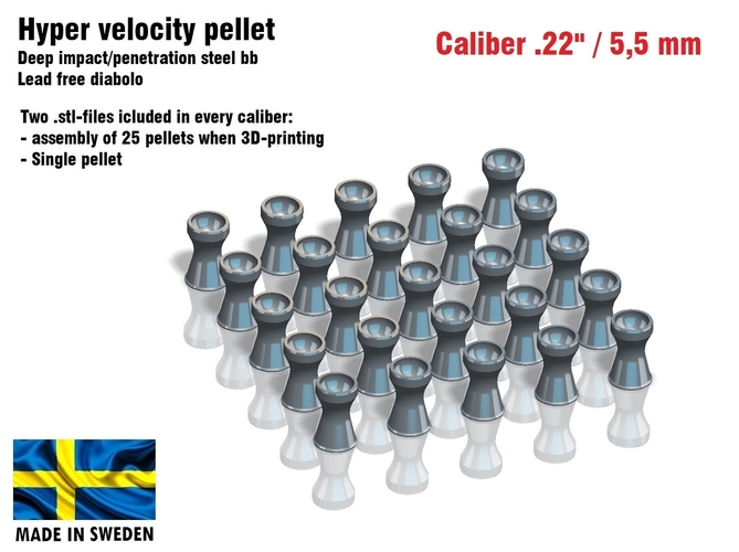 Hyper velocity pellet .22" / 5,5 mm 3D Print 382267