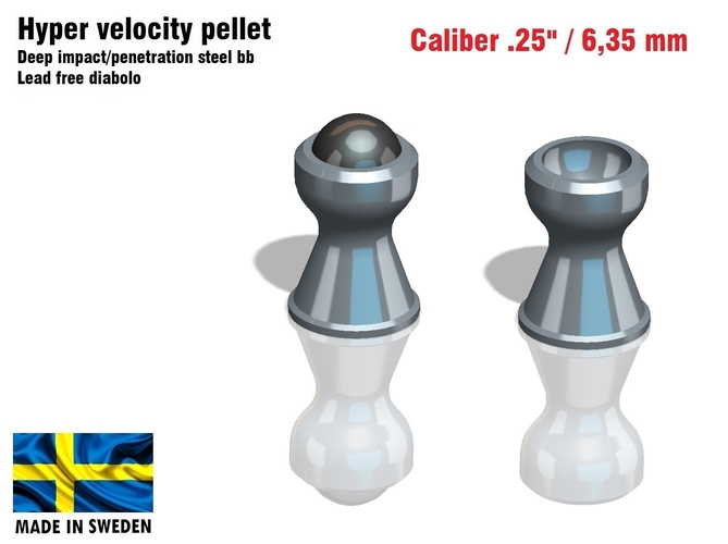 Hyper velocity pellet .25" / 6,35 mm 3D Print 382277