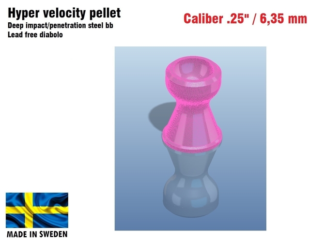 Hyper velocity pellet .25" / 6,35 mm 3D Print 382281