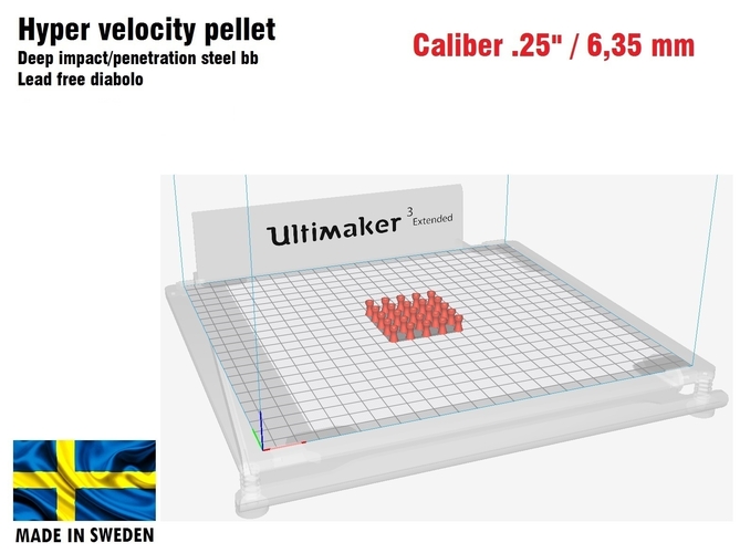 Hyper velocity pellet .25" / 6,35 mm 3D Print 382282