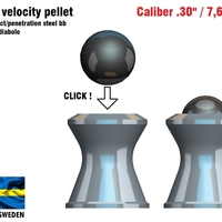 Small Hyper velocity pellet .30" / 7,62 mm 3D Printing 382289