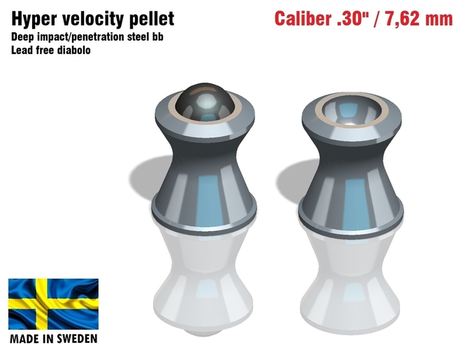Hyper velocity pellet .30" / 7,62 mm 3D Print 382290