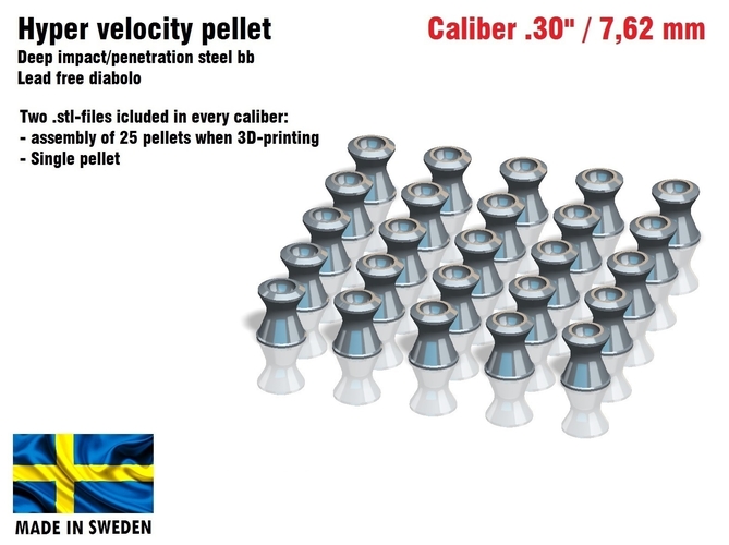 Hyper velocity pellet .30" / 7,62 mm 3D Print 382293