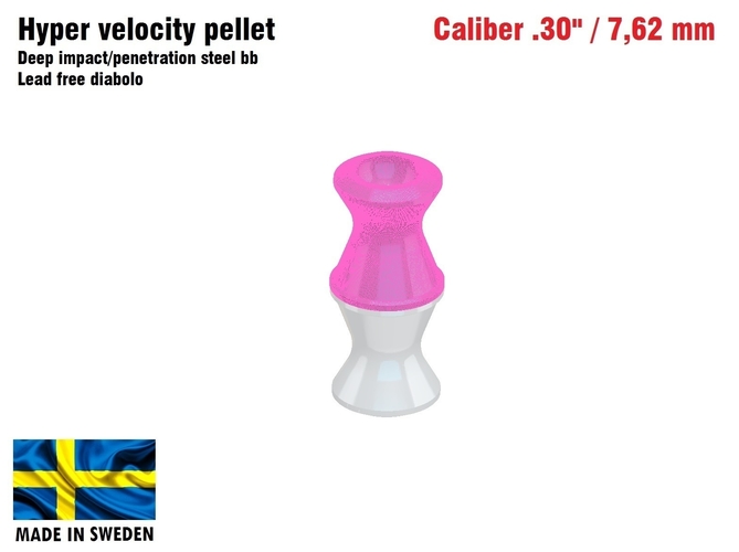 Hyper velocity pellet .30" / 7,62 mm 3D Print 382294