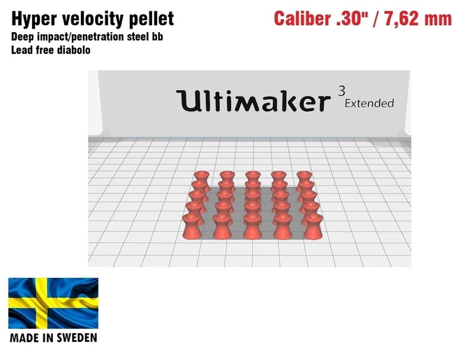 Hyper velocity pellet .30" / 7,62 mm 3D Print 382295