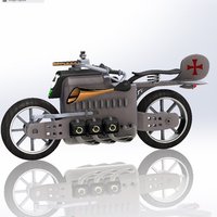 Dieselpunk Motorbike - Digital Table Clock Case - Thumbnail 5