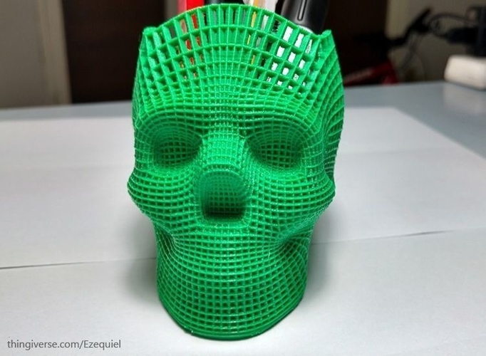 Wireframe Skull Pencil Holder 3D Print 382575