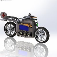 Dieselpunk Motorbike - Digital Table Clock Case - Thumbnail 6