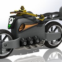 Dieselpunk Motorbike - Digital Table Clock Case - Thumbnail 7