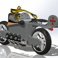Dieselpunk Motorbike - Digital Table Clock Case - Thumbnail 8