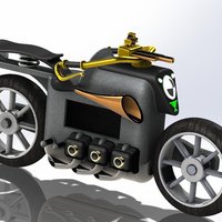 Dieselpunk Motorbike - Digital Table Clock Case - Thumbnail 9
