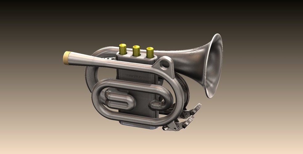 Pocket Cornet - Trumpet 1:2 size 3D Print 38268