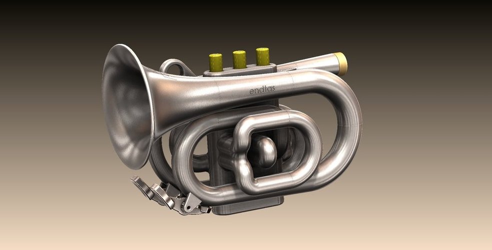 Pocket Cornet - Trumpet 1:2 size 3D Print 38269