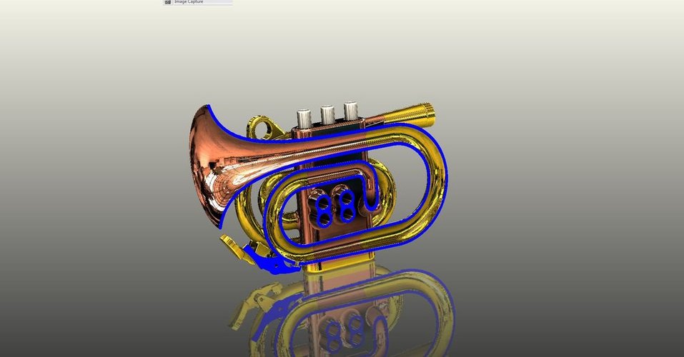 Pocket Cornet - Trumpet 1:2 size 3D Print 38271