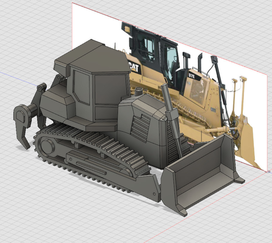 Easy to print Generic Bulldozer  3D Print 383029