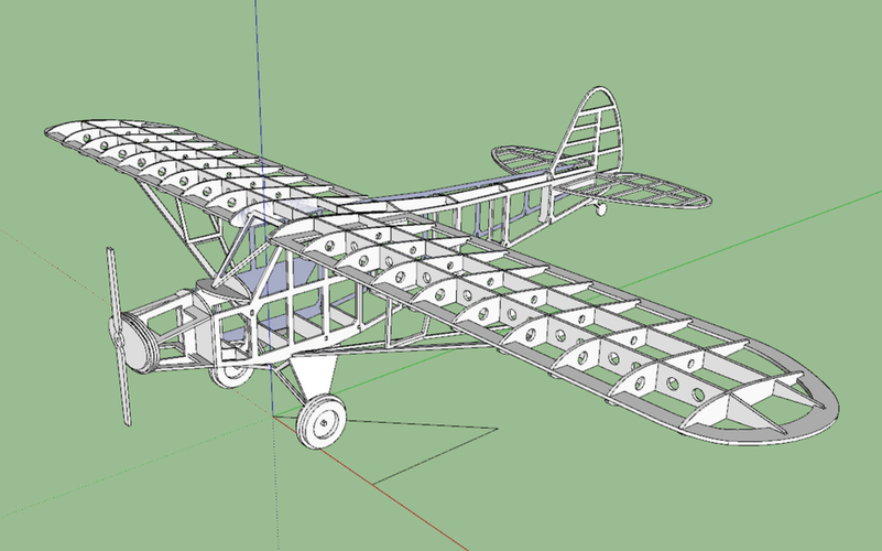 Piper Cub frame model (esc: 1/64) (No 3D print, CNC routing) 3D Print 383031