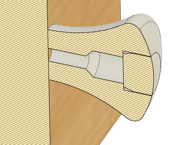 Wardrobe knob holder hook 3 different sizes 3D Print 383337