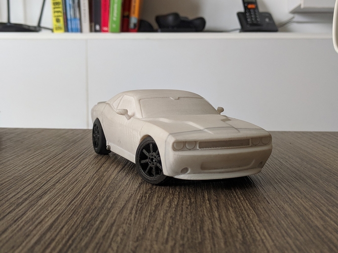 Dodge Challenger Bodie for OpenZ 1:28 RC Chassis V3b 3D Print 383577