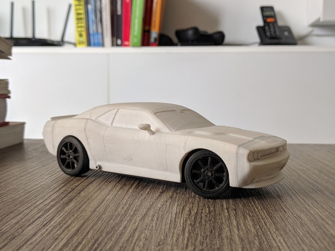 Dodge Challenger Bodie for OpenZ 1:28 RC Chassis V3b 3D Print 383578