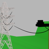 electric power tower 3D model Low-poly 3D model - Thumbnail 2