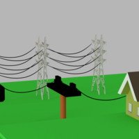 electric power tower 3D model Low-poly 3D model - Thumbnail 4