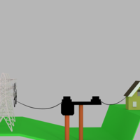 electric power tower 3D model Low-poly 3D model - Thumbnail 7