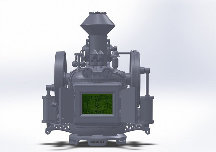 Steampunk digital clock 3D Print 38400