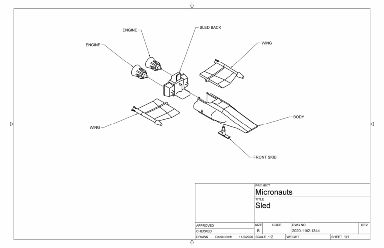 Micronauts Sled 3D Print 384145