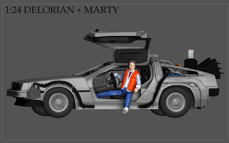 MARTY MCFLY DELORIAN BACK TO THE FUTURE FIGURINE MINIATURE