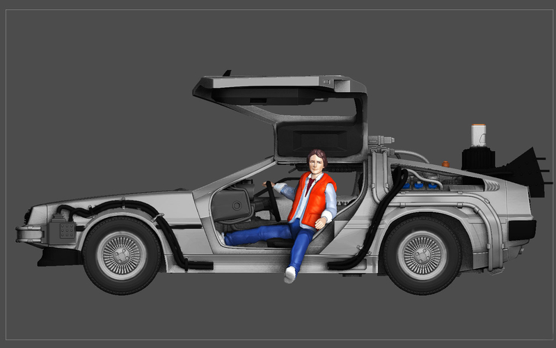 MARTY MCFLY DELORIAN BACK TO THE FUTURE FIGURINE MINIATURE 3D Print 384495
