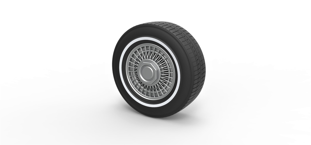 Diecast wire wheel 3 Scale 1 to 10 3D Print 384789