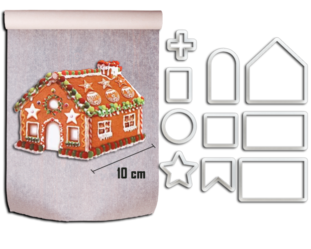 3D HOUSE COOKIE CUTTER - CHRISTMAS THEME