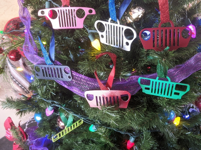 Jeep Grill Style Christmas Ornaments XJ Jeepster Wrangler Willys 3D Print 384978