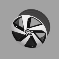 GOLF GTI WHEEL KEYRING 3D PRINTABLE - Thumbnail 3