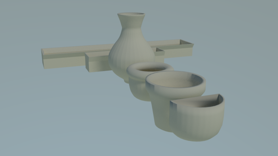Collection of pots for plants and flowers 3D Print 385338