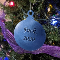 Small Fuck 2020 Christmas Ornament Tree Sign 3D Printing 385362