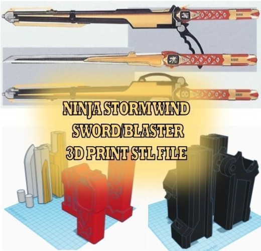 Ninja Storm Wind Sword and Blaster 3D Print 385404