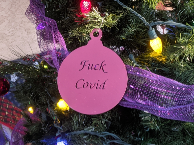 Fuck Covid Christmas Ornament Sign Decoration