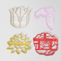 Small FLOWERS  COOKIE CUTTER 3D Printing 385733