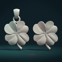 Small Clover Pendant 3D Printing 385737