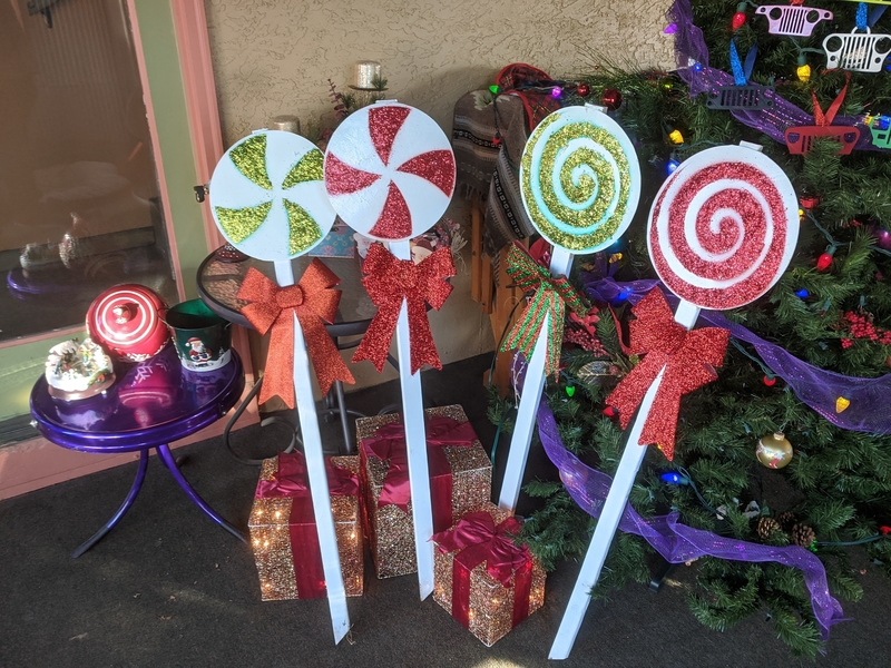 Giant peppermint Christmas Stencil 4 part 12 inch