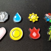 Small Pokemon Kanto Gym Medals 3D Printing 386261