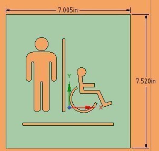 Men Handy Cap Sign / Stencil 