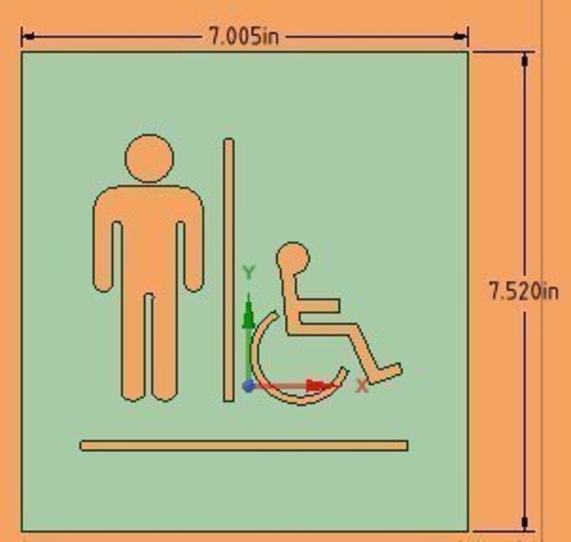 Men Handy Cap Sign / Stencil 