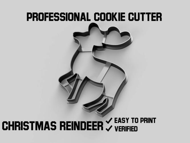 Christmas Reindeer cookie cutter 3D Print 386452